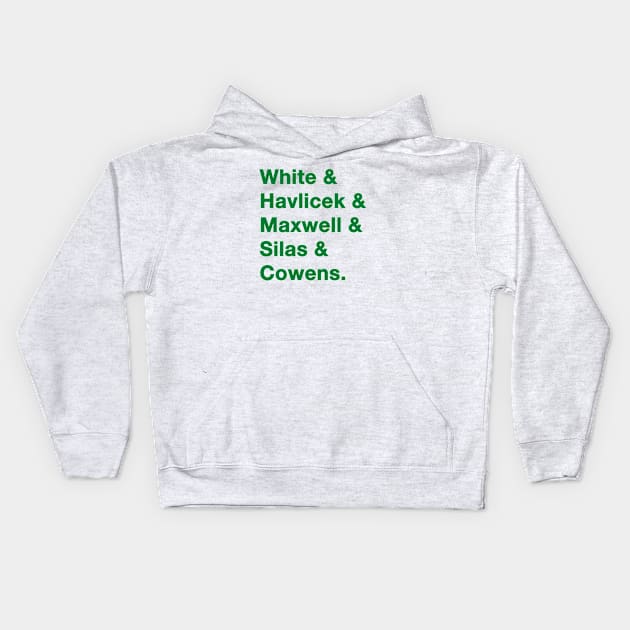 70's Boston Celtics Kids Hoodie by IdenticalExposure